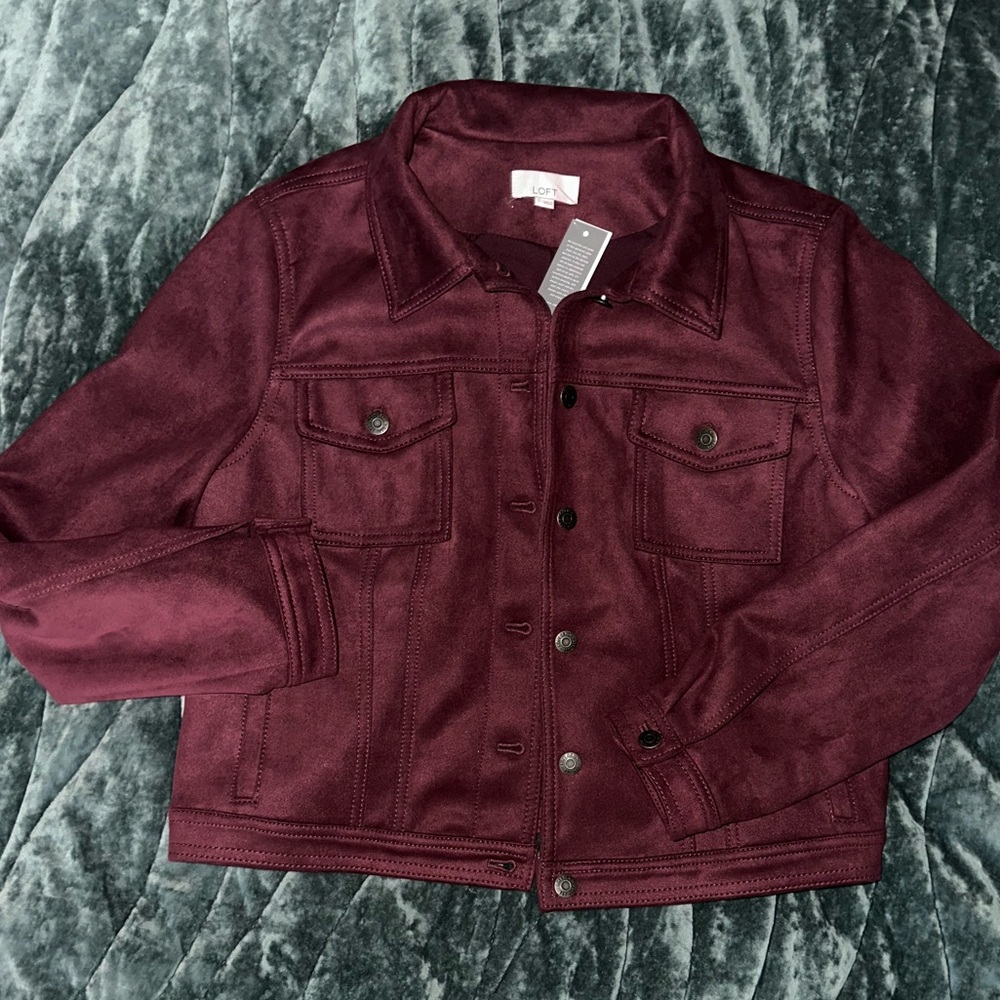 NWT LOFT Faux Suede Jean Jacket 🍒